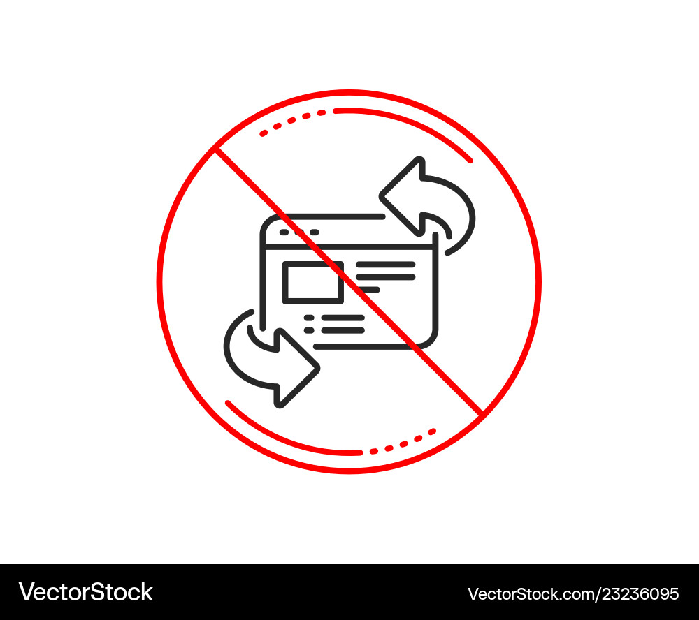 Refresh website line icon update web page sign vector image