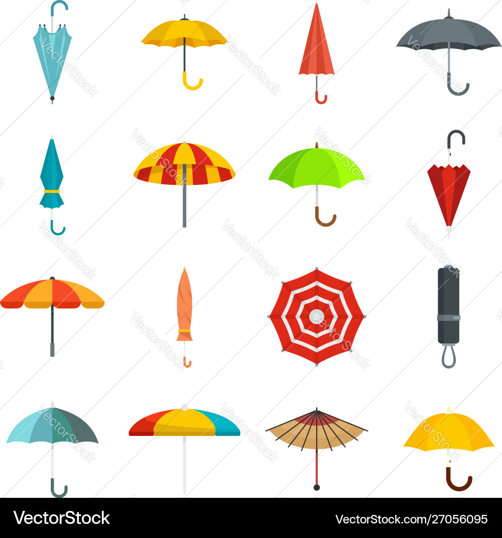 Regenschirm-Symbole flachen Stil Regenschirm-Symbole flachen Stil vektorbild