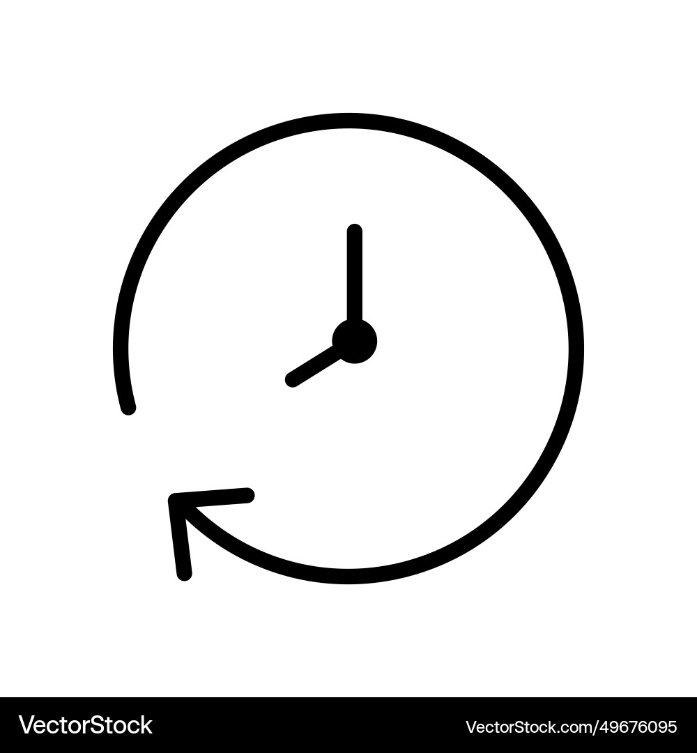 Rounded clock line icon logo Vector Image