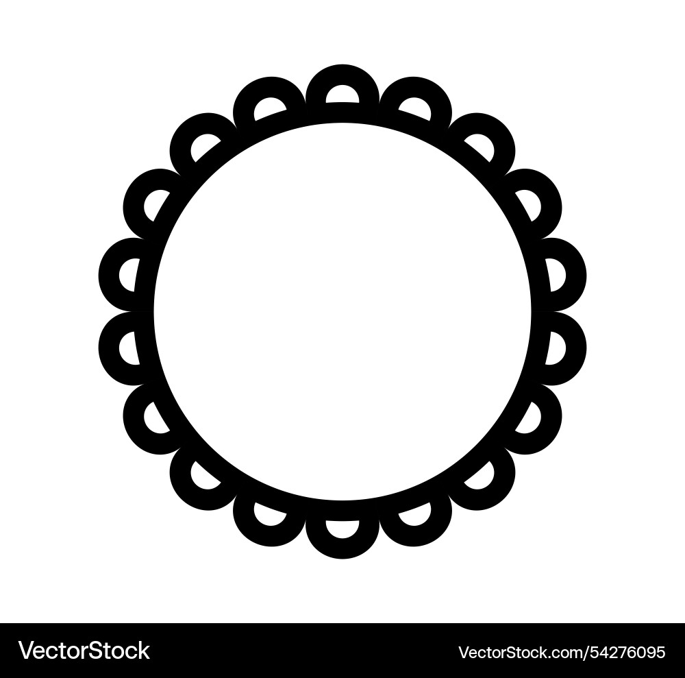 Scalloped Circle Frame Vector Image