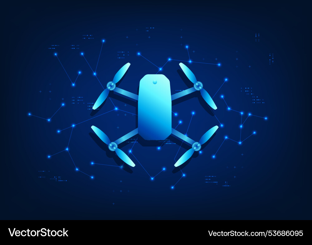 Smart drone technology using drones to inspect Smart drone technology using drones to inspect vector image