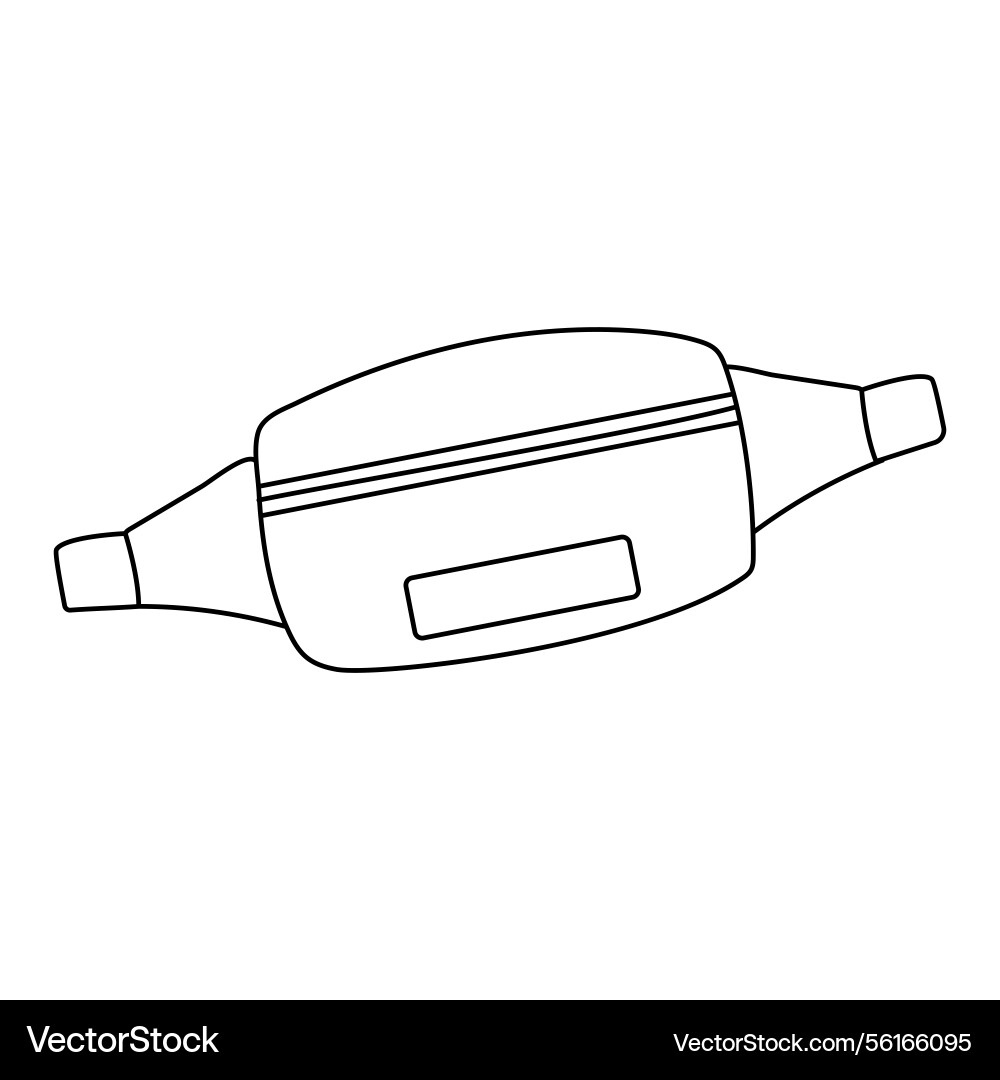 Stylish fanny pack design on display without color Stylish fanny pack design on display without color Vector Image
