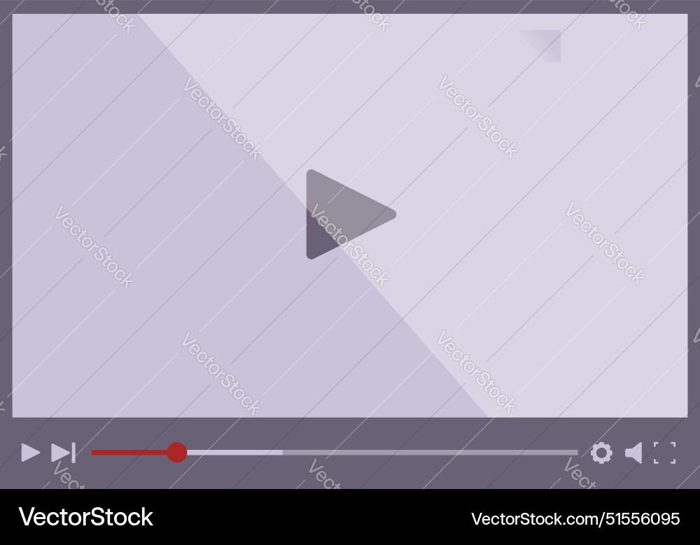 Video player showing streaming bar and play button Video player showing streaming bar and play button vector image