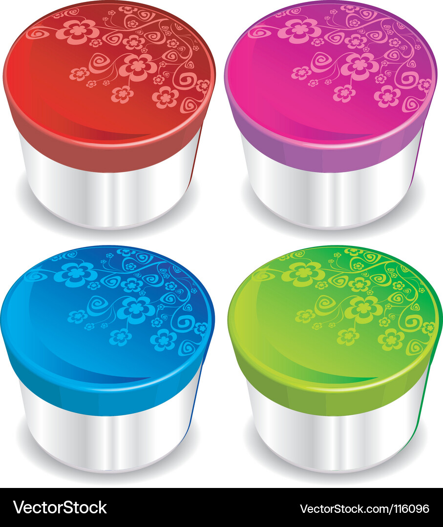 Boxes with floral pattern Vector Image