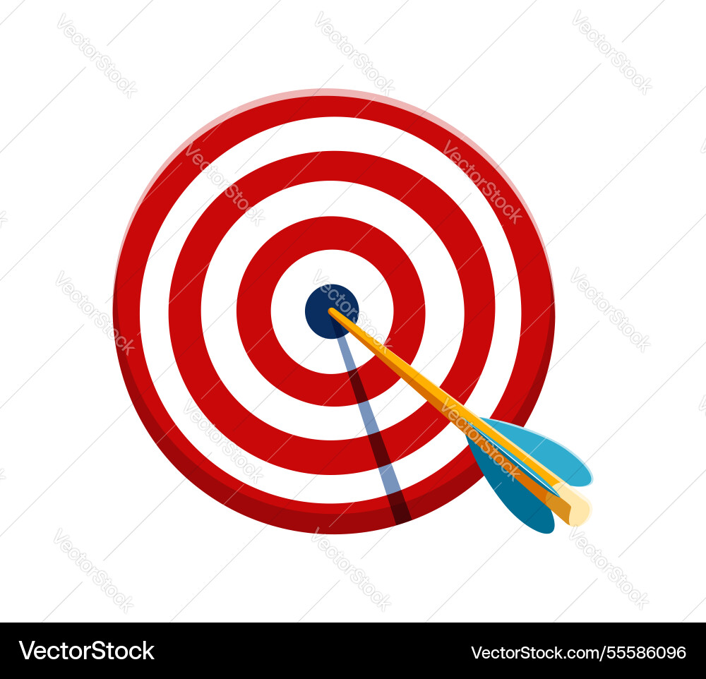 Cartoon letter q as a bullseye with an arrow Cartoon letter q as a bullseye with an arrow Vector Image