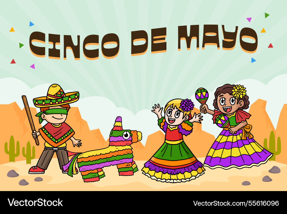 Cinco de mayo poster horizontal banner background Vector Image