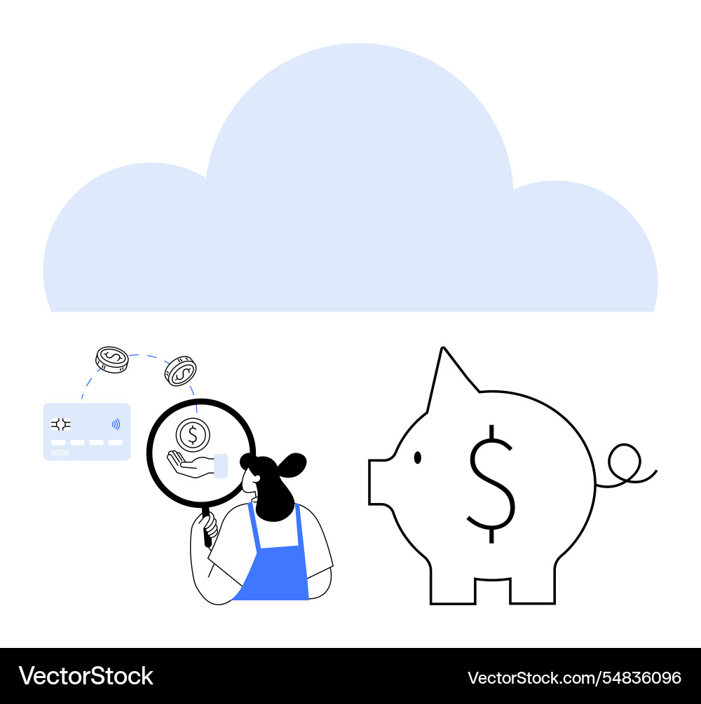 Cloud-based financial management integrating Cloud-based financial management integrating vector image