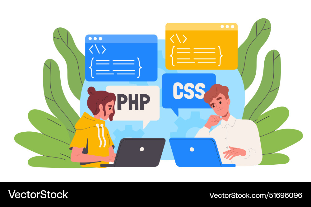 Different ways of programming concept Different ways of programming concept vector image