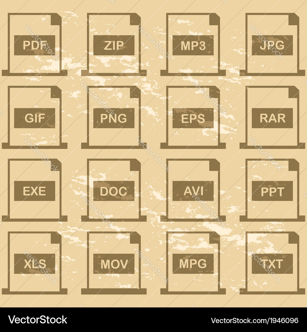 File Extension Icons Vector Image