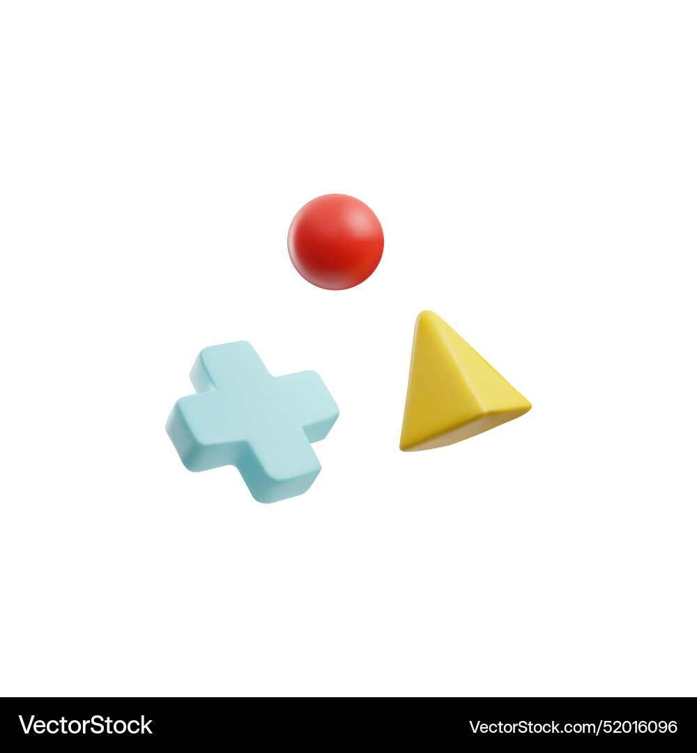 Game joystick icons in 3d isolated Vector Image