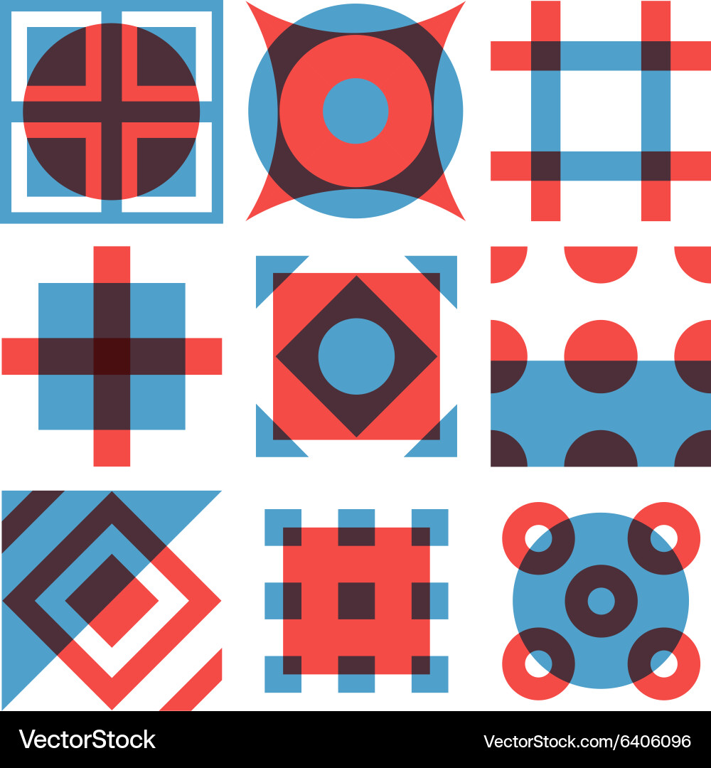 Geometric Shape Pattern Set vector image