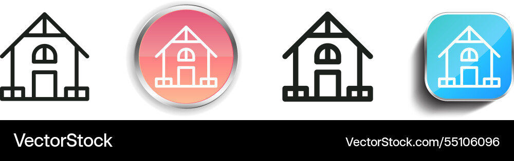 House icon thin linear regular and button style vector image