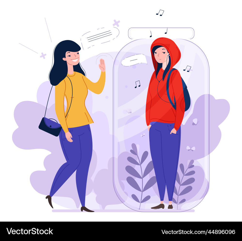 Introvert and extravert type people mindset Introvert and extravert type people mindset vector image