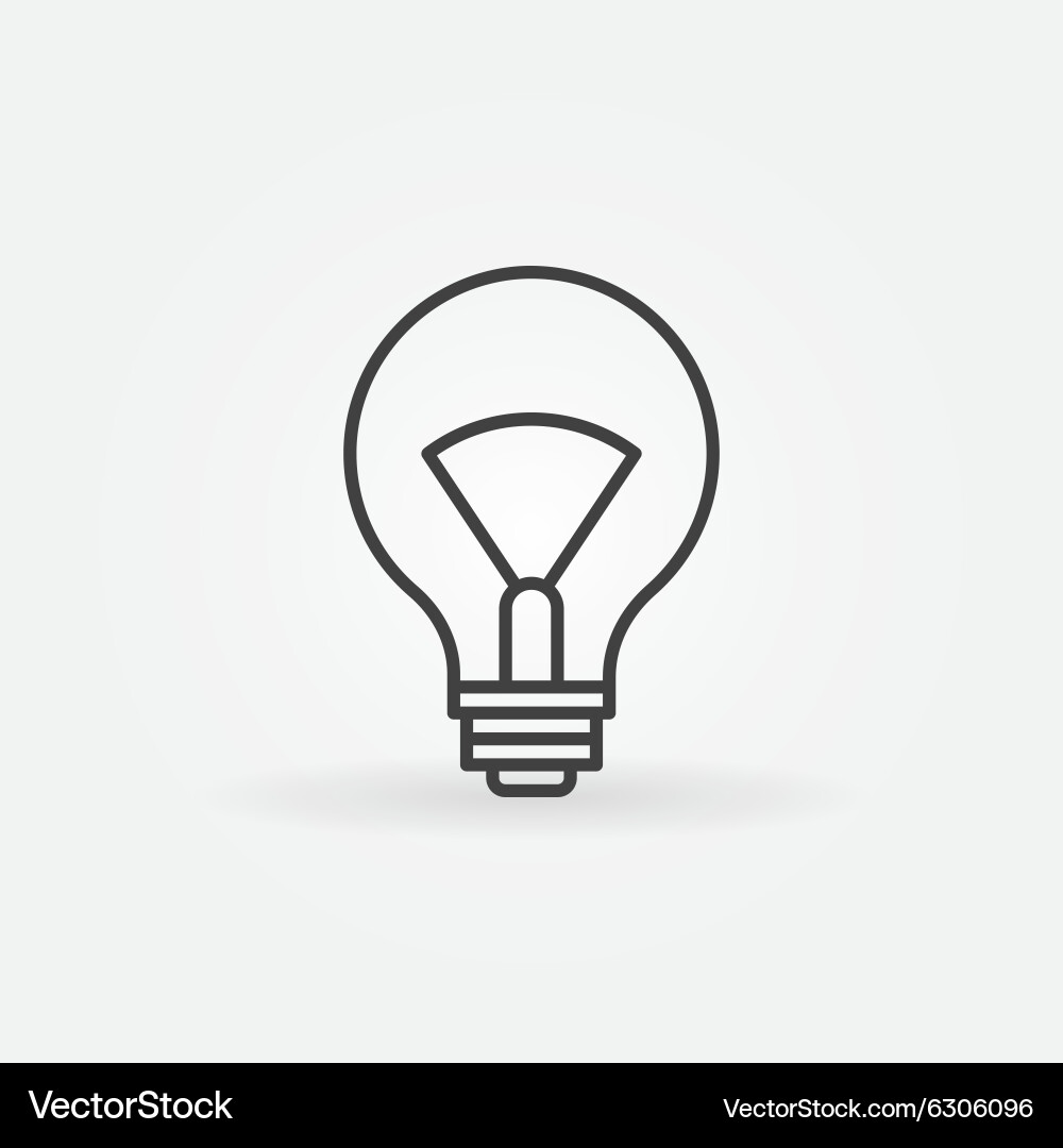 Lightbulb Icon - Linear Style Vector Image