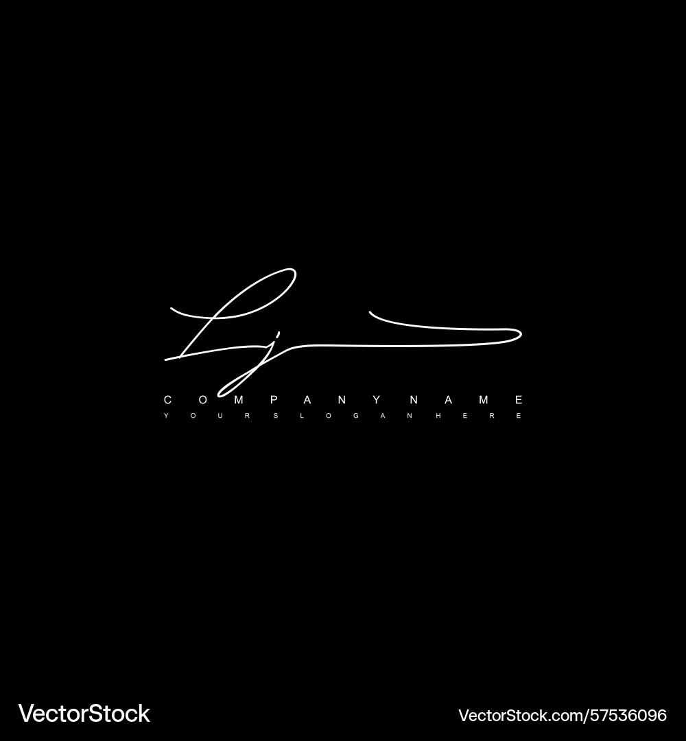 Minimal signature logo design with lj initials Vector Image