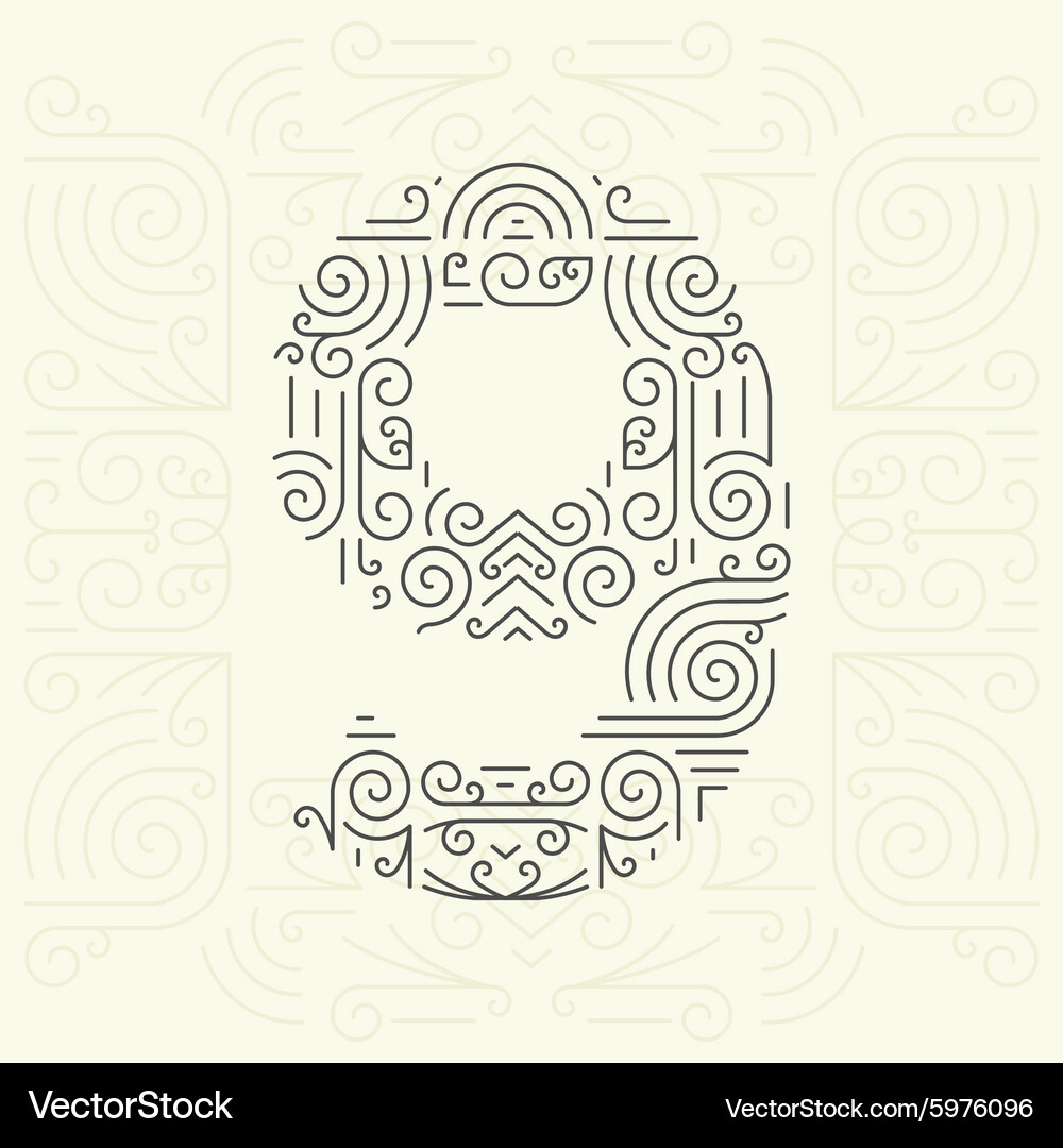 Mono line style geometric font for text Vector Image