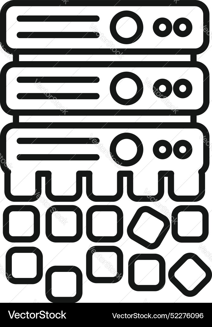 Server is generating blockchain data blocks icon Server is generating blockchain data blocks icon vector image