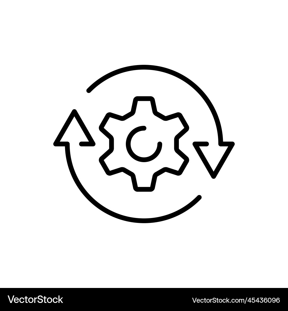 Workflow Gear Icon - Process Automation Vector Image