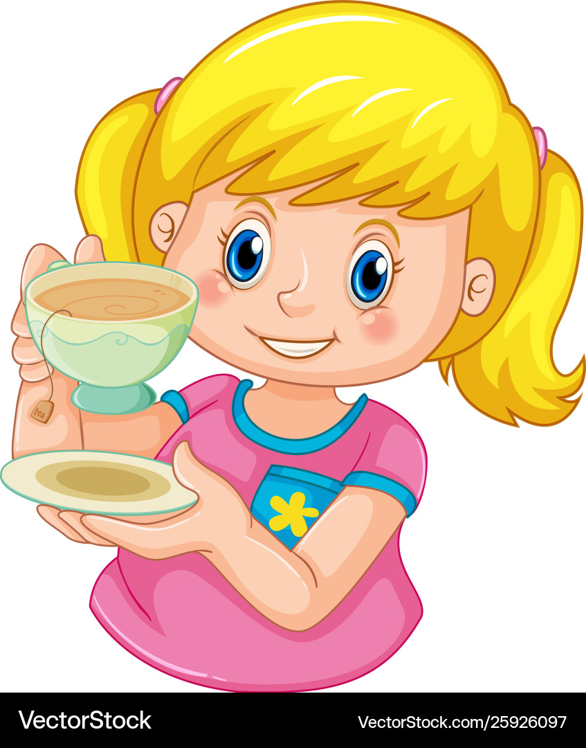 A Girl Drinking Tea Royalty Free Vector Image VectorStock a-girl-drinking-tea-royalty-free-vector-image-vectorstock