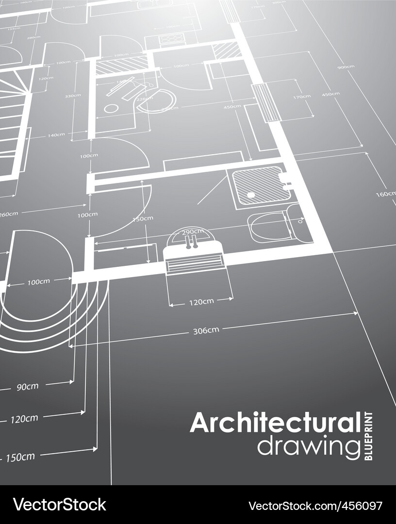 Architectural Blueprint Background Vector Image