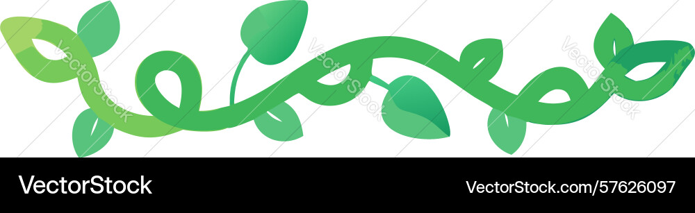 Decorative green leafy scroll design element Vector Image