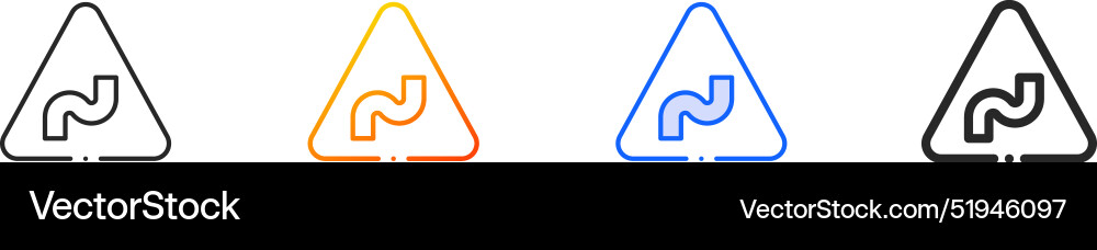 Double curve iconthin linear gradient blue stroke Double curve iconthin linear gradient blue stroke Vector Image