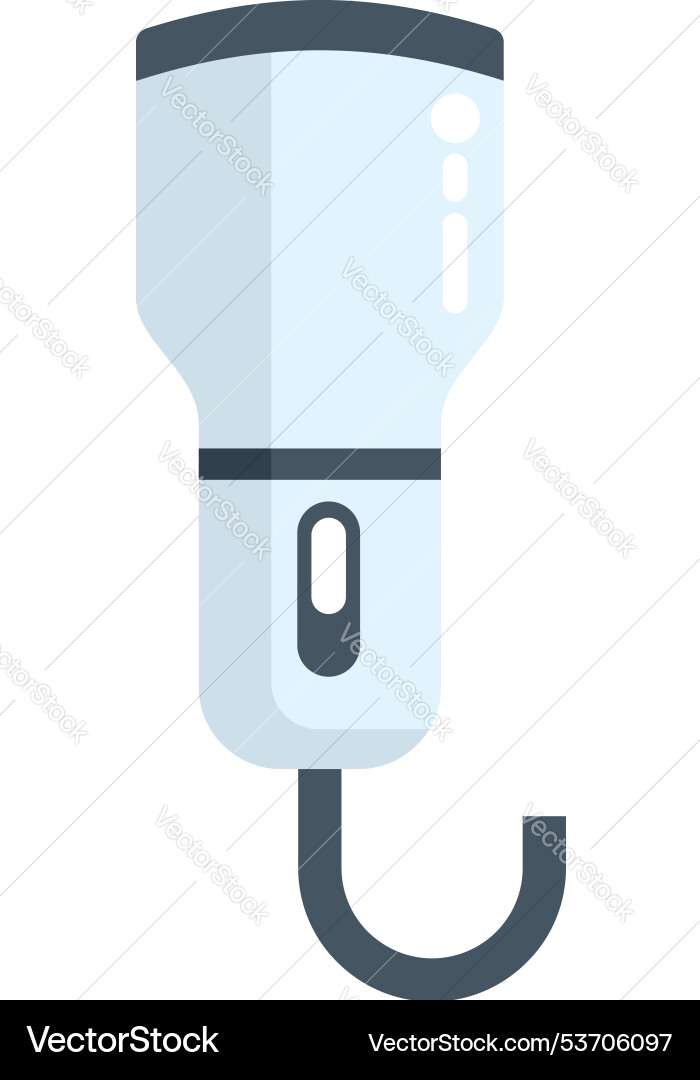 Hanging flashlight illuminating with hook feature Hanging flashlight illuminating with hook feature Vector Image