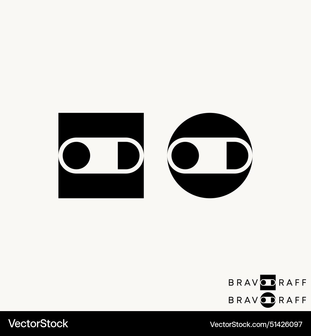 Initial od font with negative space block Initial od font with negative space block vector image