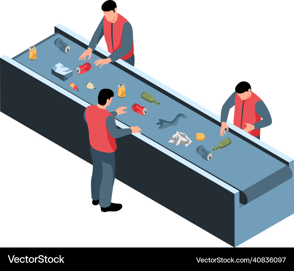 Manual garbage sorting composition Manual garbage sorting composition vector image