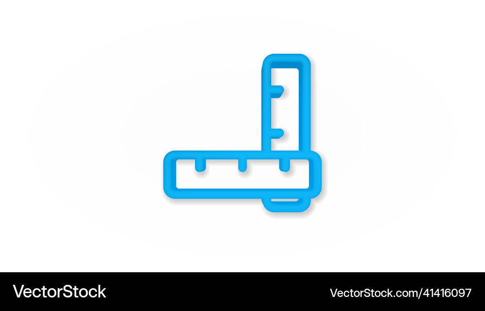 Ruler realistic icon 3d line vector image