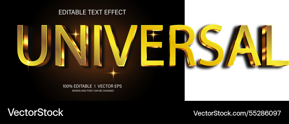 Universal 3d text effect with modern style design Universal 3d text effect with modern style design vector image