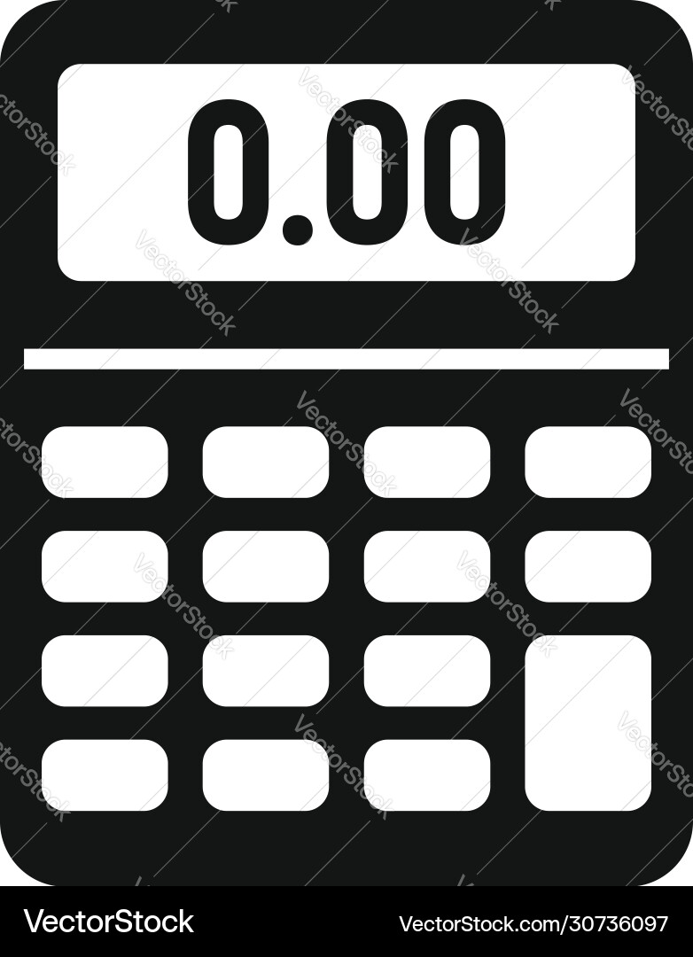 Zero finance calculator icon simple style Vector Image