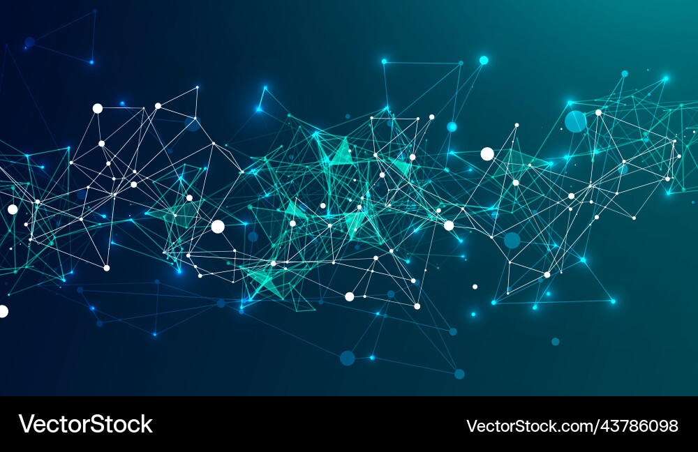 Abstract Glowing Particle Network vector image