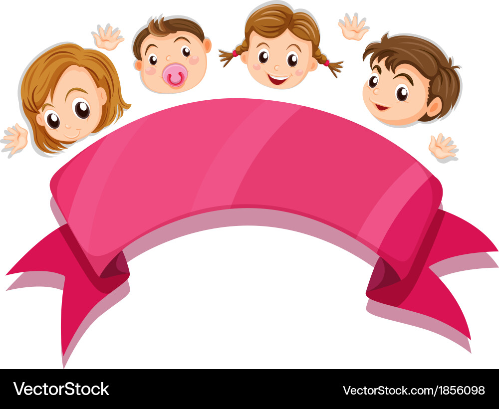 An empty template below the four heads Vector Image