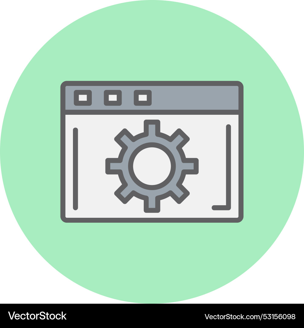 Browser settings line filled circle icon Vector Image
