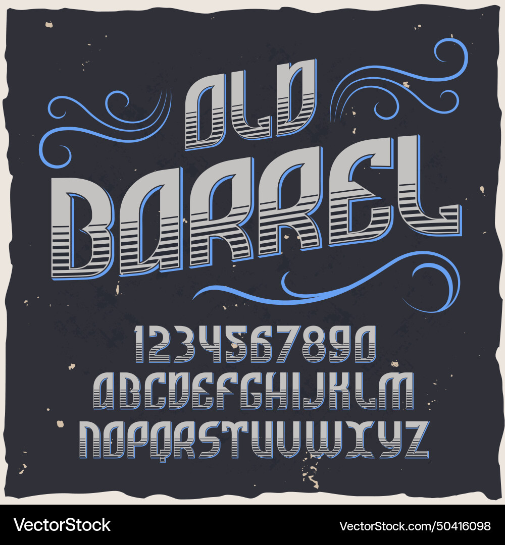 Good handcrafted font for any label design Good handcrafted font for any label design vector image