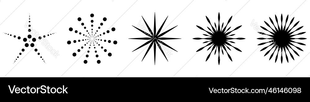 Icon Satz von Kreis Stern Burst Strahl Design Element Icon Satz von Kreis Stern Burst Strahl Design Element vektorbild