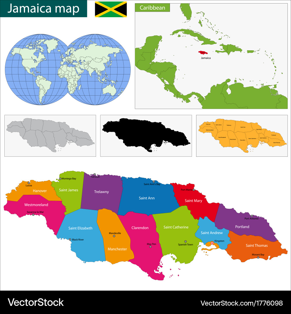 Map Of Jamaica Royalty Free Vector Image Vectorstock
