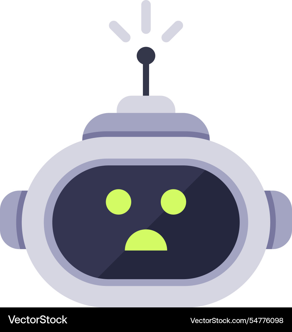 Modern robot showing concern with flashing antenna Modern robot showing concern with flashing antenna vector image