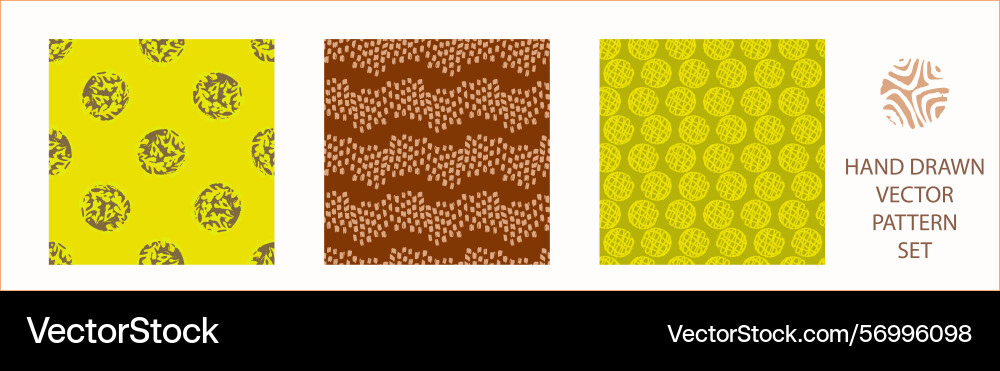 Polka dot blockprint seamless pattern set Polka dot blockprint seamless pattern set vector image