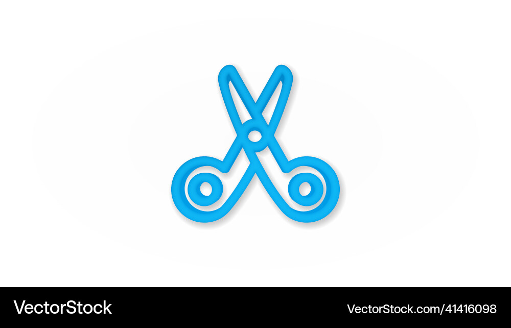 Scissors cut realistic icon 3d line vector image