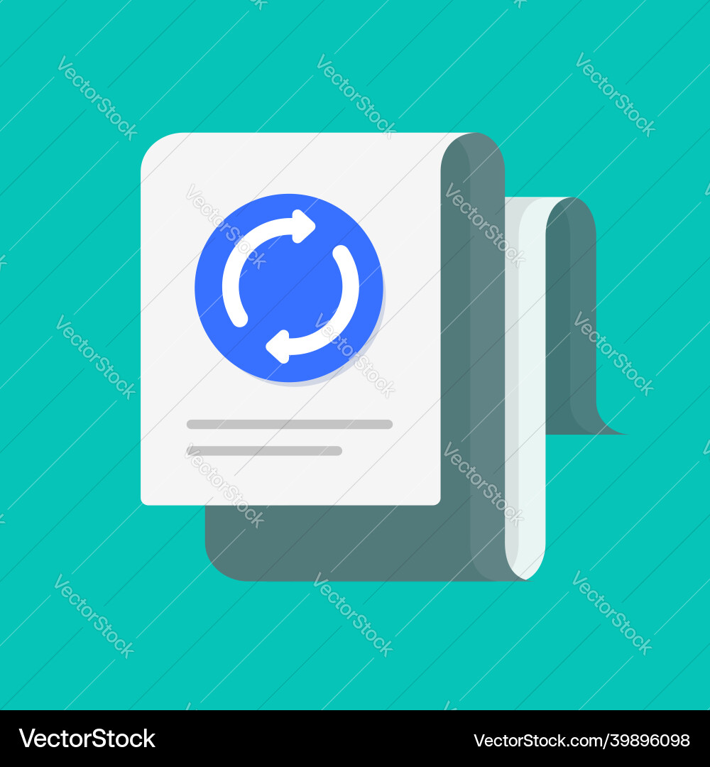 Updating file icon or upgrading software document Updating file icon or upgrading software document vector image