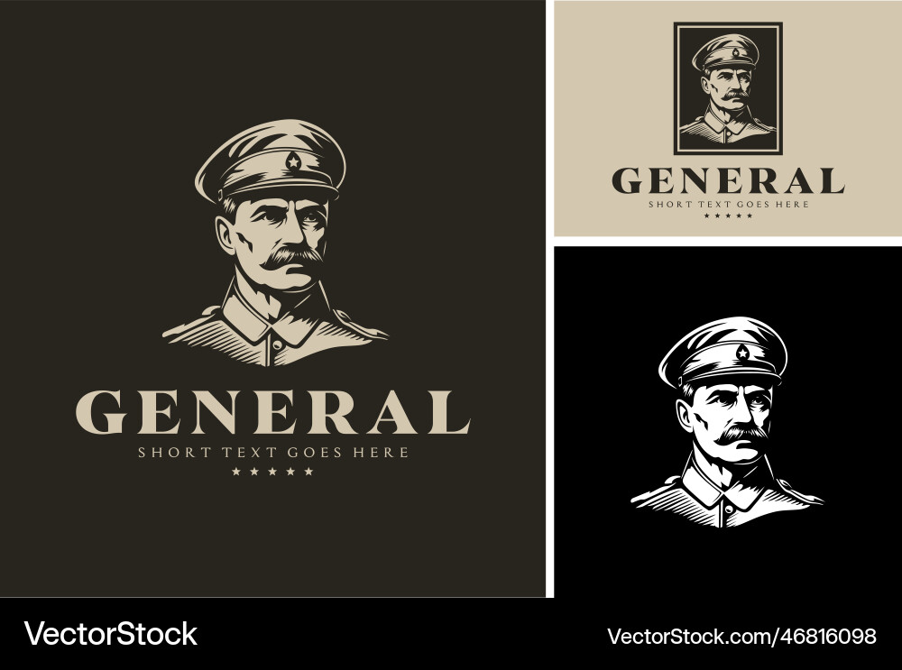 Weltkrieg Armee Generalkommandant Militärlogo Weltkrieg Armee Generalkommandant Militärlogo vektorbild