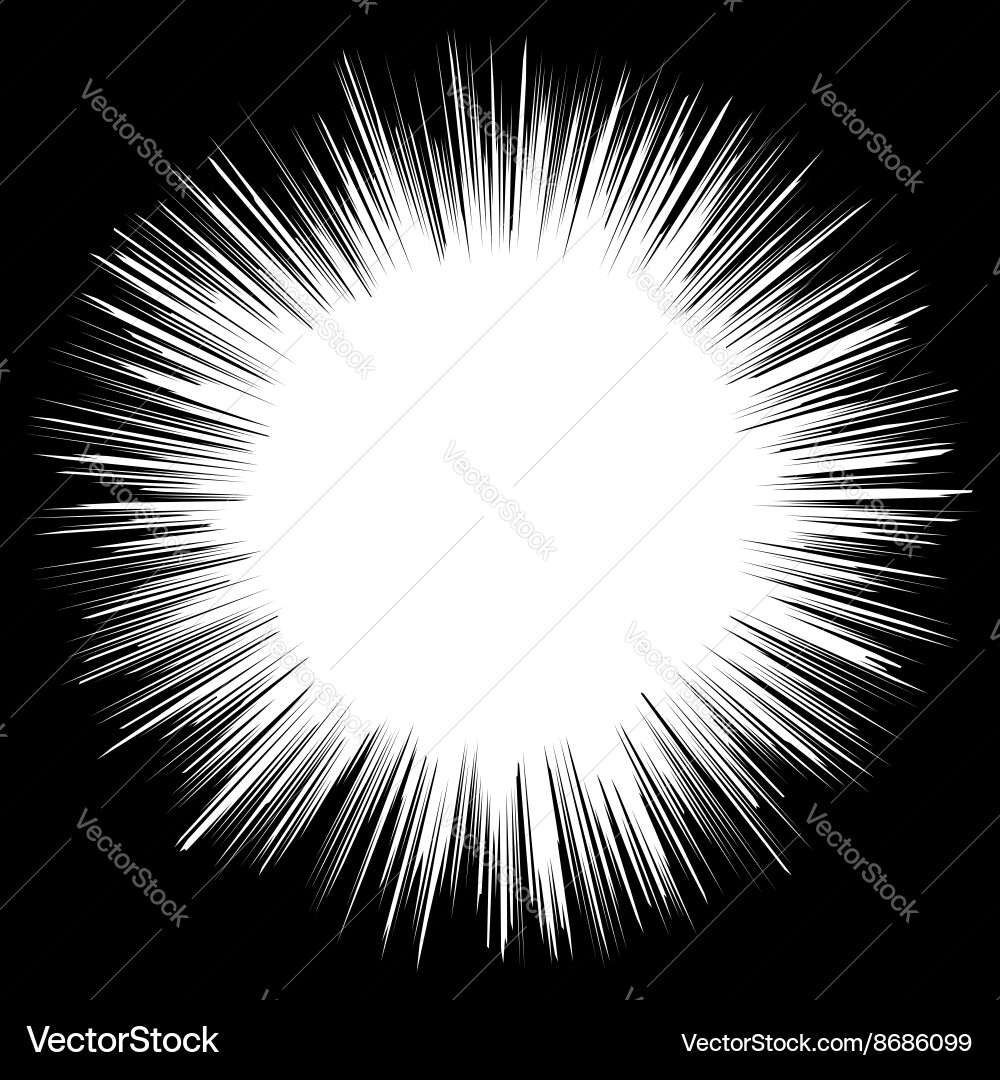 Abstract Black and White Radial Lines Vector Image