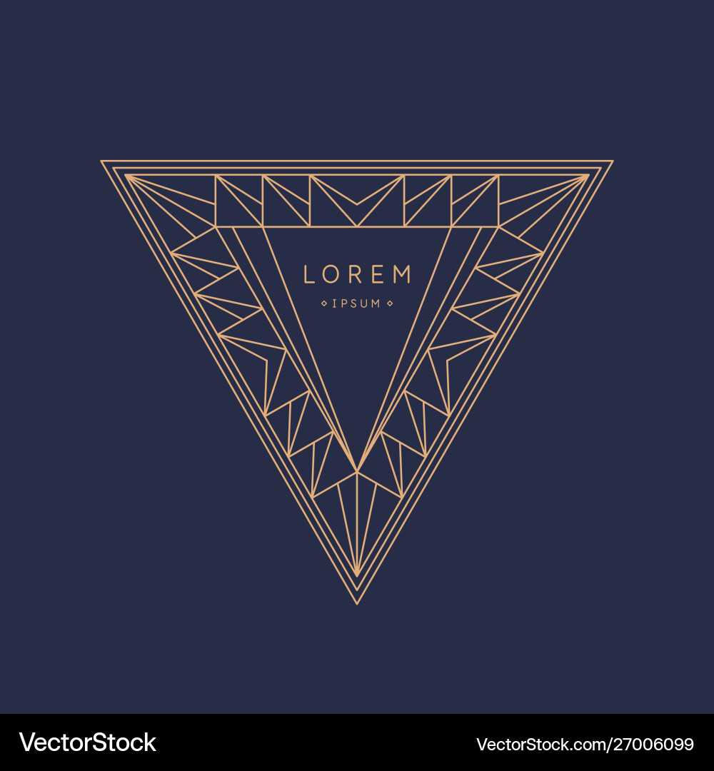 Abstract element with gold lines vector image