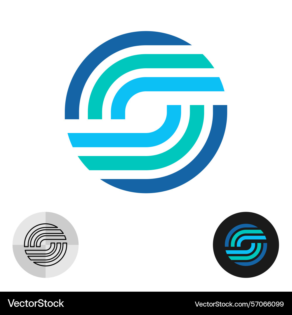 Abstract tech round logo consist of parallel lines Abstract tech round logo consist of parallel lines vector image