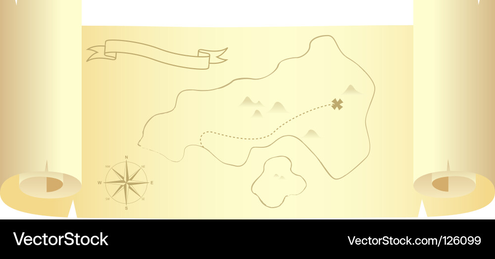 Antique Treasure Map Scroll Royalty Free Vector Image