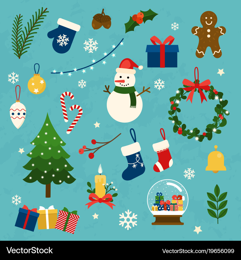 Christmas Festive Elements Vector Image