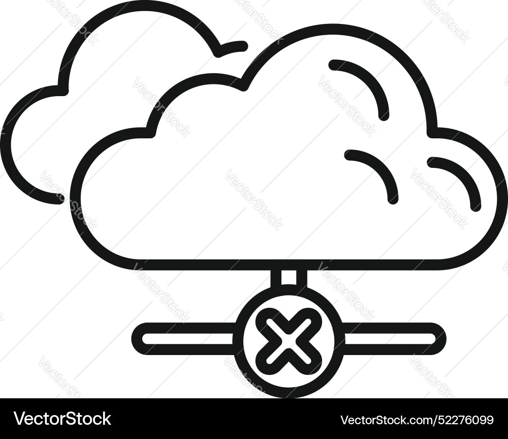 Cloud computing icon showing disconnected server vector image