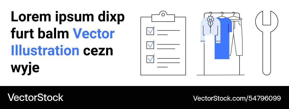 Efficient workflow clipboard checklist wardrobe Efficient workflow clipboard checklist wardrobe vector image